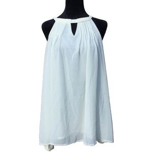 NWT- Lady's World Cream Halter/Sleeveless Blouse